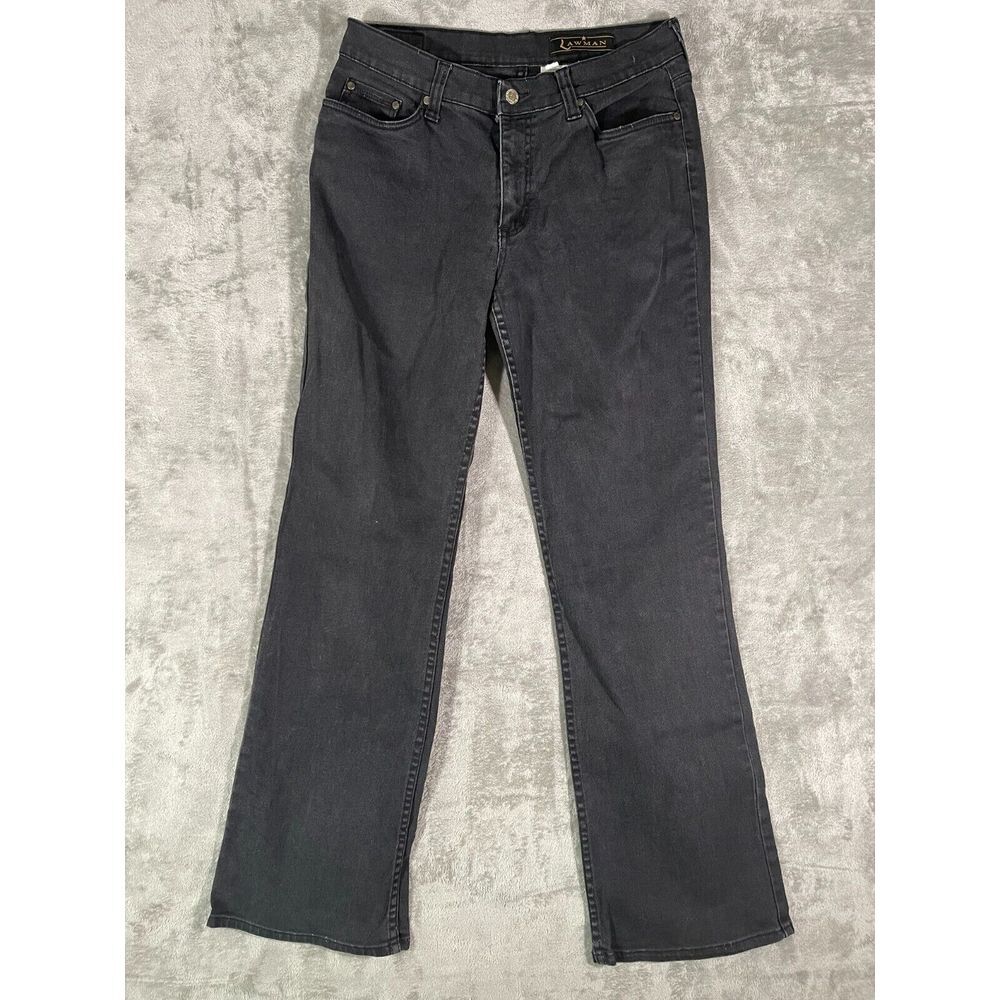 Lawman Jeans Women's 11/12 Stretch 32" Waist 33" Inseam Black Pockets